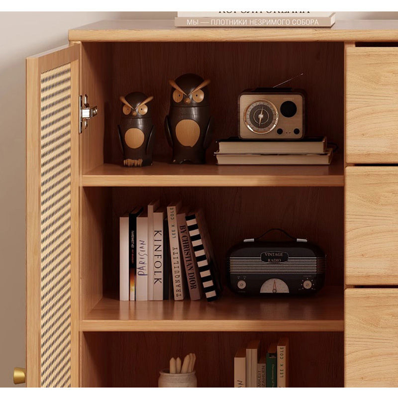 収納棚・ラタン調・ラタン風・おしゃれ・ナチュラル・韓国・北欧・食器収納・リビングボード・リビング・収納・幅120・幅100