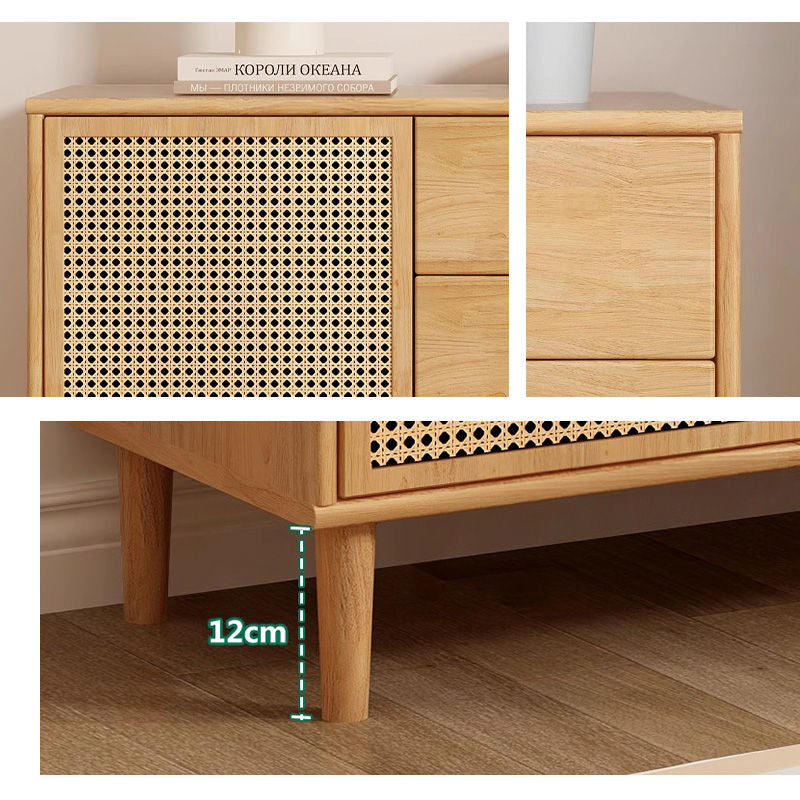 収納棚・ラタン調・ラタン風・おしゃれ・ナチュラル・韓国・北欧・食器収納・リビングボード・リビング・収納・幅120・幅100