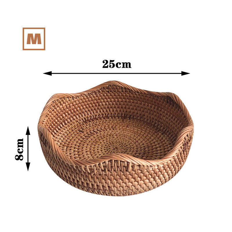 Casaconer | ラタン・おしゃれ・北欧・SMLサイズ・フルーツバスケット・お菓子入れ・果物かご・かご