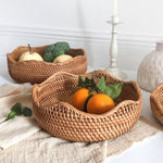 Casaconer | ラタン・おしゃれ・北欧・SMLサイズ・フルーツバスケット・お菓子入れ・果物かご・かご