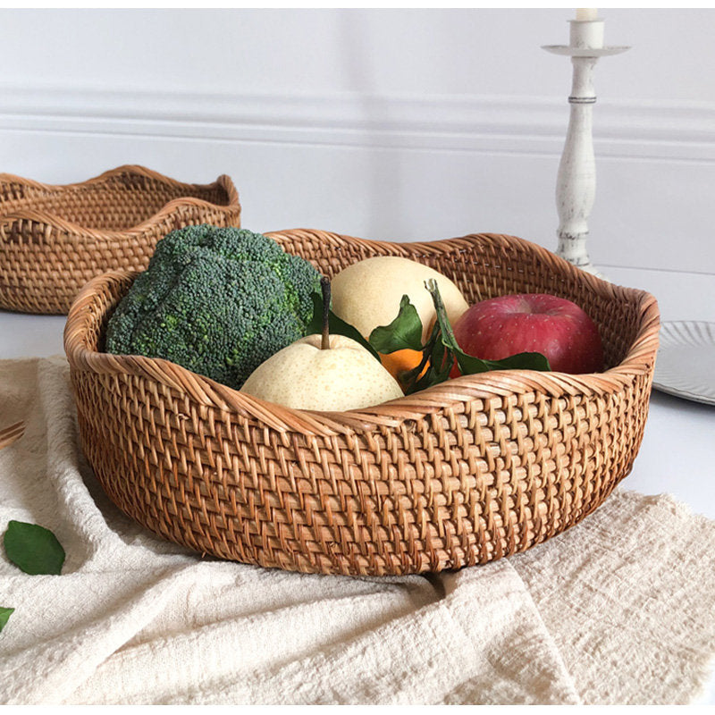 Casaconer | ラタン・おしゃれ・北欧・SMLサイズ・フルーツバスケット・お菓子入れ・果物かご・かご