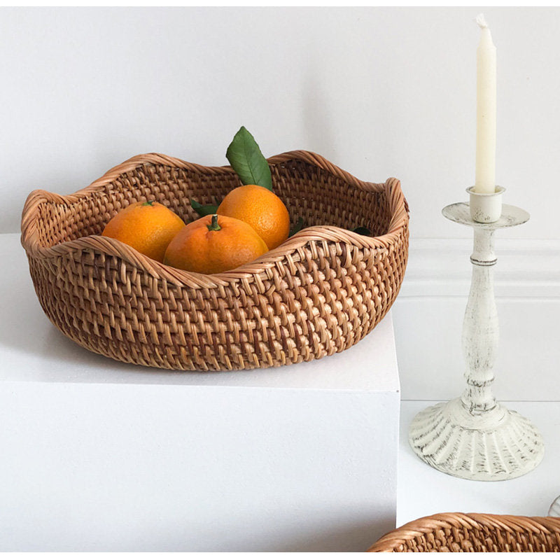 Casaconer | ラタン・おしゃれ・北欧・SMLサイズ・フルーツバスケット・お菓子入れ・果物かご・かご