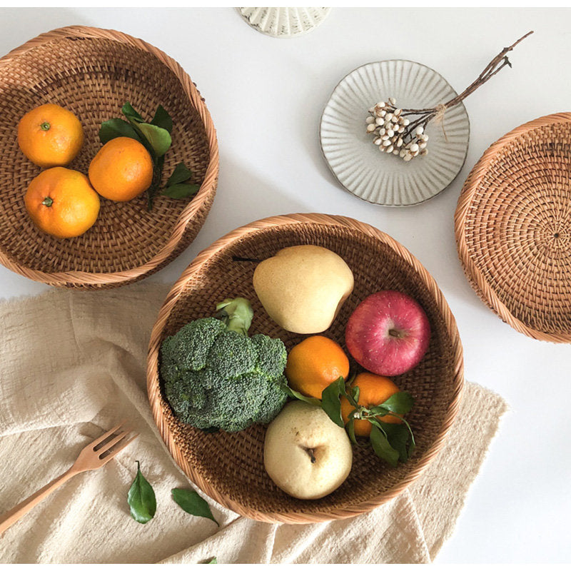 Casaconer | ラタン・おしゃれ・北欧・SMLサイズ・フルーツバスケット・お菓子入れ・果物かご・かご