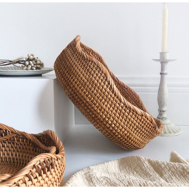 Casaconer | ラタン・おしゃれ・北欧・SMLサイズ・フルーツバスケット・お菓子入れ・果物かご・かご