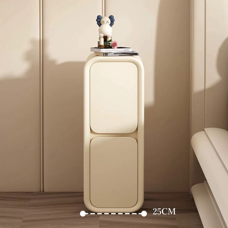 Casaconer | サイドテーブル・レザー張り・モダン・おしゃれ・収納付き・寝室・小物収納・幅25