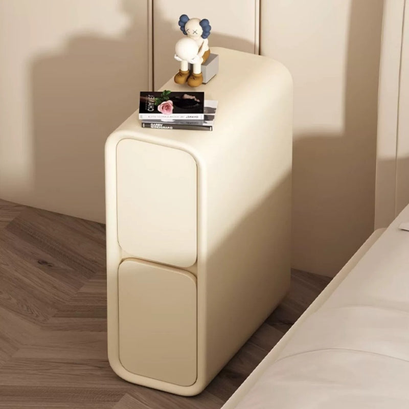 Casaconer | サイドテーブル・レザー張り・モダン・おしゃれ・収納付き・寝室・小物収納・幅25