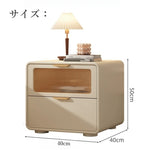 Casaconer | 完成品・ナイトテーブル・サイドテーブル・ベージュ・引き出し・オシャレ・省スペース・コンパクト・北欧風・幅40・寝室・リビング・電話台・ベッドサイドテーブル・ソファーサイド・ベッドサイドチェスト・ベッドサイド・姫系・収納・白・ホワイト