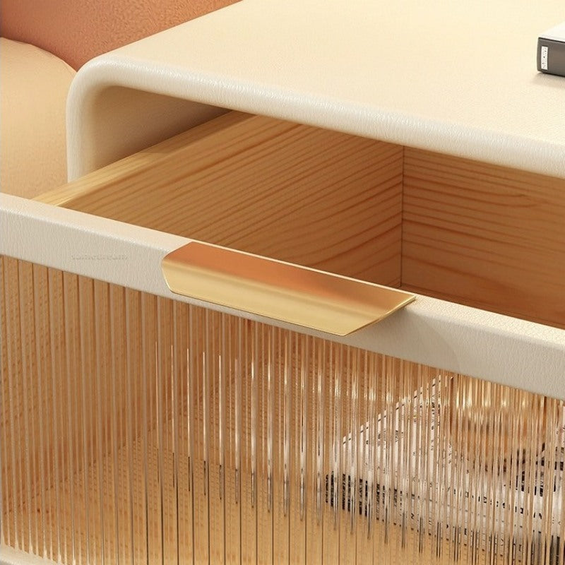 Casaconer | 完成品・ナイトテーブル・サイドテーブル・ベージュ・引き出し・オシャレ・省スペース・コンパクト・北欧風・幅40・寝室・リビング・電話台・ベッドサイドテーブル・ソファーサイド・ベッドサイドチェスト・ベッドサイド・姫系・収納・白・ホワイト