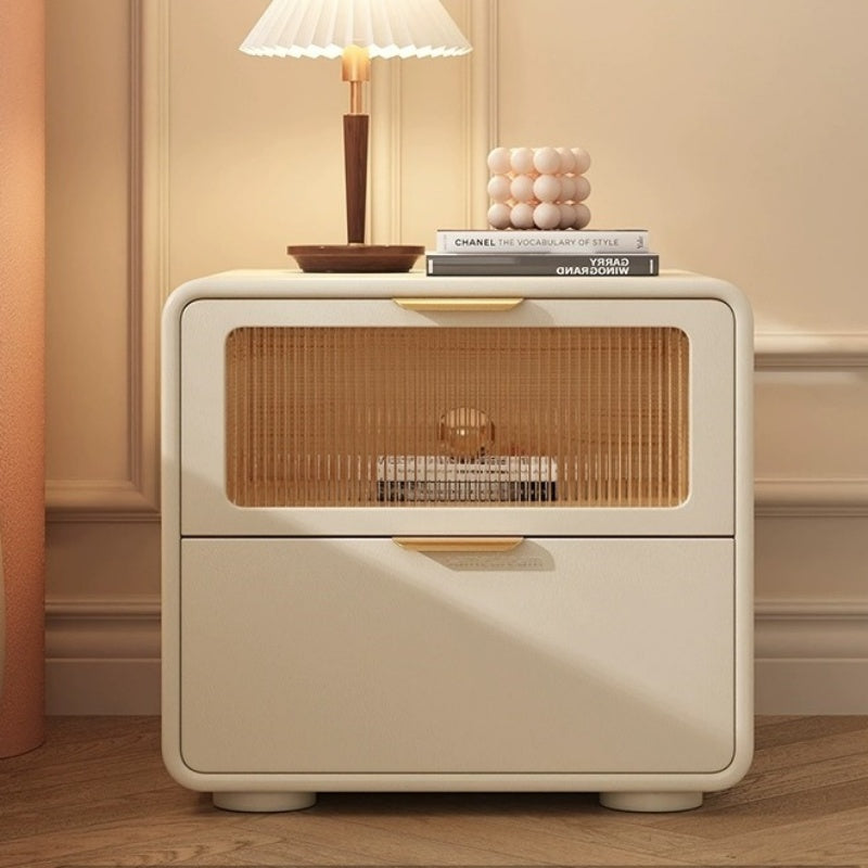 Casaconer | 完成品・ナイトテーブル・サイドテーブル・ベージュ・引き出し・オシャレ・省スペース・コンパクト・北欧風・幅40・寝室・リビング・電話台・ベッドサイドテーブル・ソファーサイド・ベッドサイドチェスト・ベッドサイド・姫系・収納・白・ホワイト