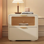 Casaconer | 完成品・ナイトテーブル・サイドテーブル・ベージュ・引き出し・オシャレ・省スペース・コンパクト・北欧風・幅40・寝室・リビング・電話台・ベッドサイドテーブル・ソファーサイド・ベッドサイドチェスト・ベッドサイド・姫系・収納・白・ホワイト
