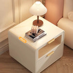 Casaconer | 完成品・ナイトテーブル・サイドテーブル・ベージュ・引き出し・オシャレ・省スペース・コンパクト・北欧風・幅40・寝室・リビング・電話台・ベッドサイドテーブル・ソファーサイド・ベッドサイドチェスト・ベッドサイド・姫系・収納・白・ホワイト