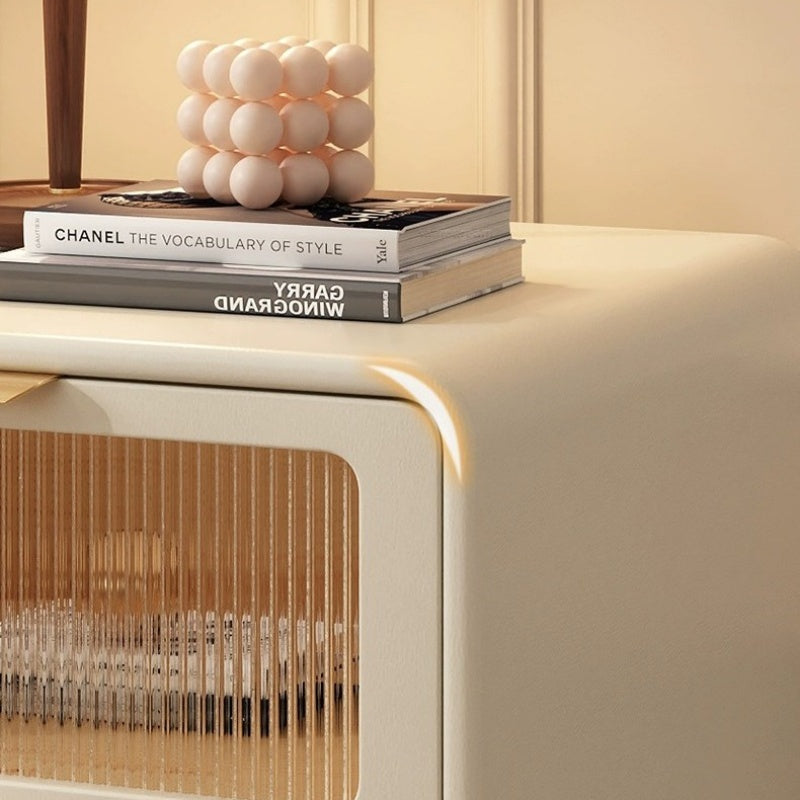 Casaconer | 完成品・ナイトテーブル・サイドテーブル・ベージュ・引き出し・オシャレ・省スペース・コンパクト・北欧風・幅40・寝室・リビング・電話台・ベッドサイドテーブル・ソファーサイド・ベッドサイドチェスト・ベッドサイド・姫系・収納・白・ホワイト