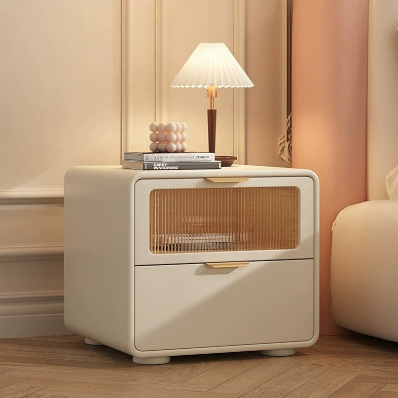 Casaconer | 完成品・ナイトテーブル・サイドテーブル・ベージュ・引き出し・オシャレ・省スペース・コンパクト・北欧風・幅40・寝室・リビング・電話台・ベッドサイドテーブル・ソファーサイド・ベッドサイドチェスト・ベッドサイド・姫系・収納・白・ホワイト