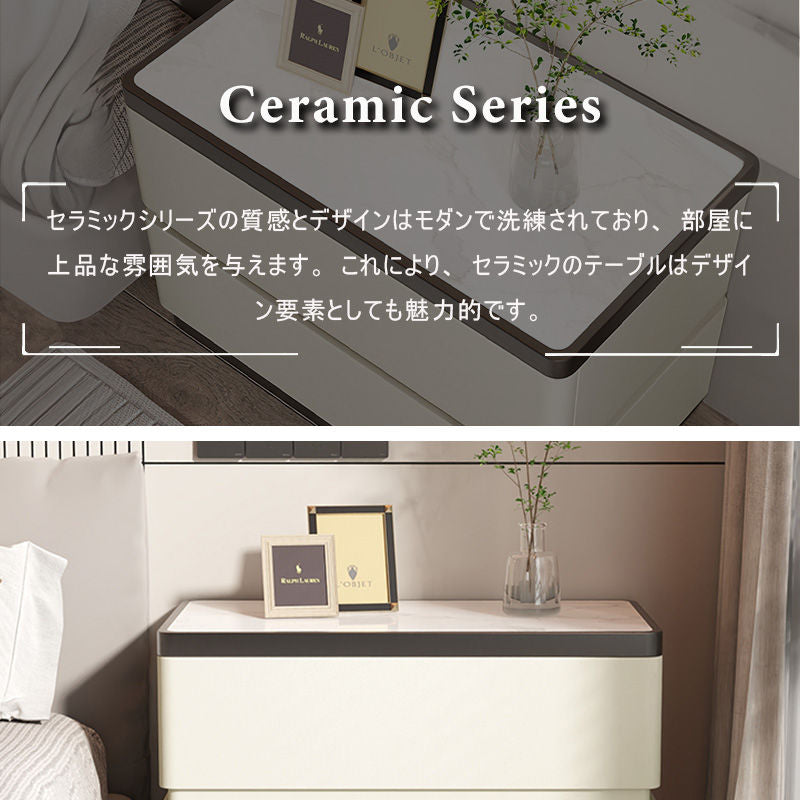 Casaconer | サイドテーブル・puレザー・北欧・おしゃれ・シンプル・韓国・収納・幅40
