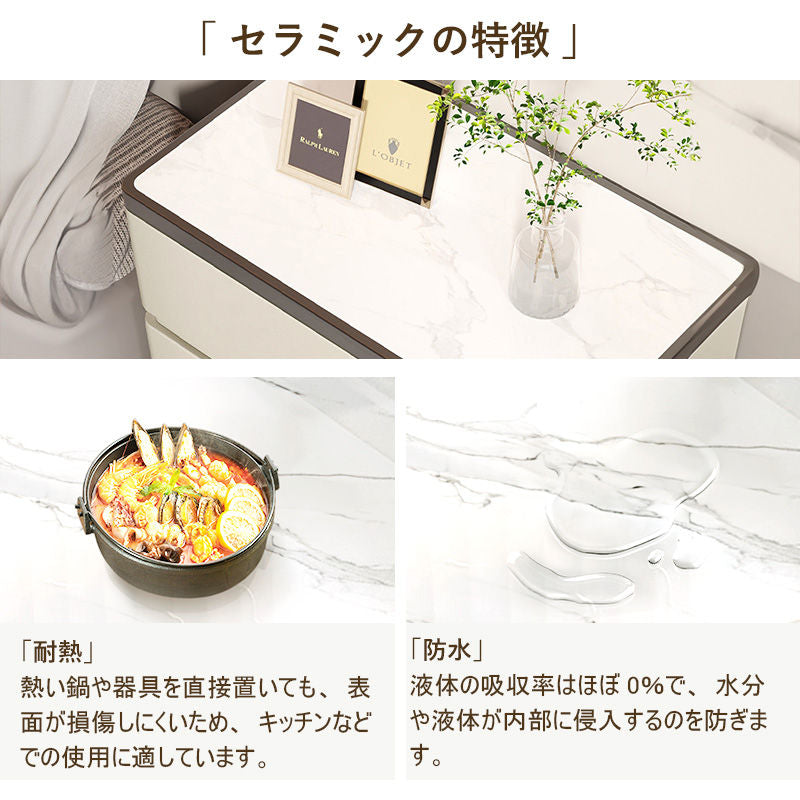 Casaconer | サイドテーブル・puレザー・北欧・おしゃれ・シンプル・韓国・収納・幅40