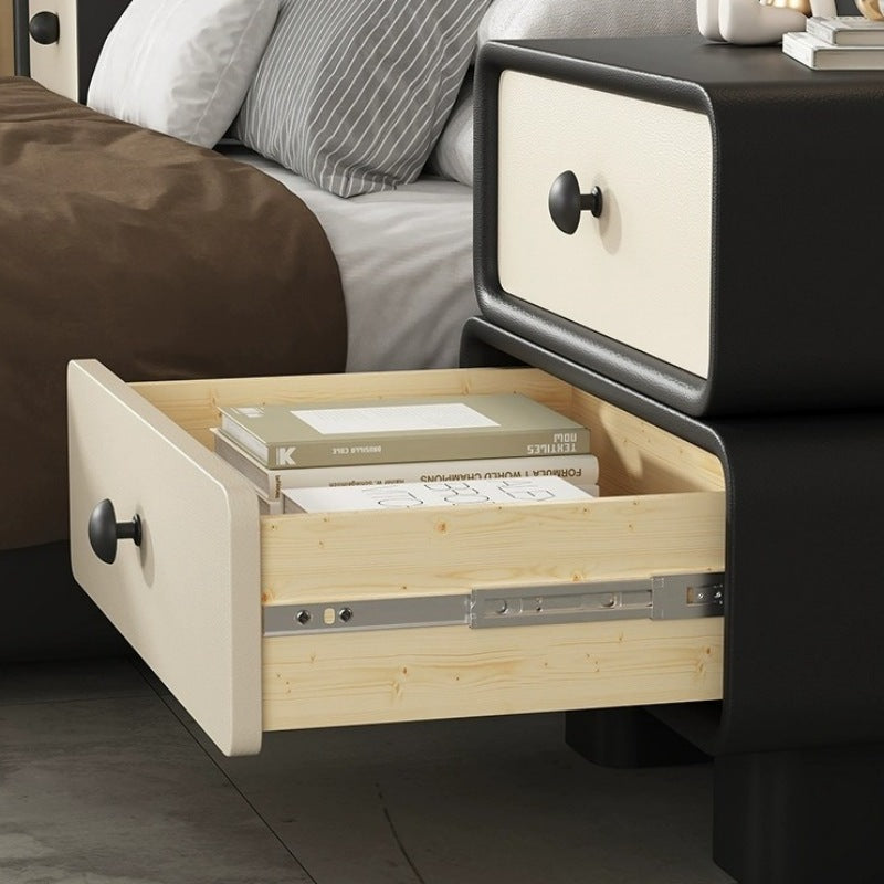 Casaconer | ほぼ完成品・脚の取り付けが必要・サイドテーブル・ベッドサイドテーブル・おしゃれ・北欧・サイドチェスト・ベッドテーブル・ソファーテーブル・ベージュ・チェスト・モダン・引き出し・レザー張り・収納・コーヒーテーブル・収納棚・ナイトテーブル・ベッドサイド・収納