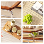 Casaconer | センターテーブル・ガラス・ラタン調・おしゃれ・北欧・モダン・ナチュラル・収納・リビングテーブル・リビング・幅55