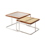 Casaconer | センターテーブル・ガラス・ラタン調・おしゃれ・北欧・モダン・ナチュラル・収納・リビングテーブル・リビング・幅55