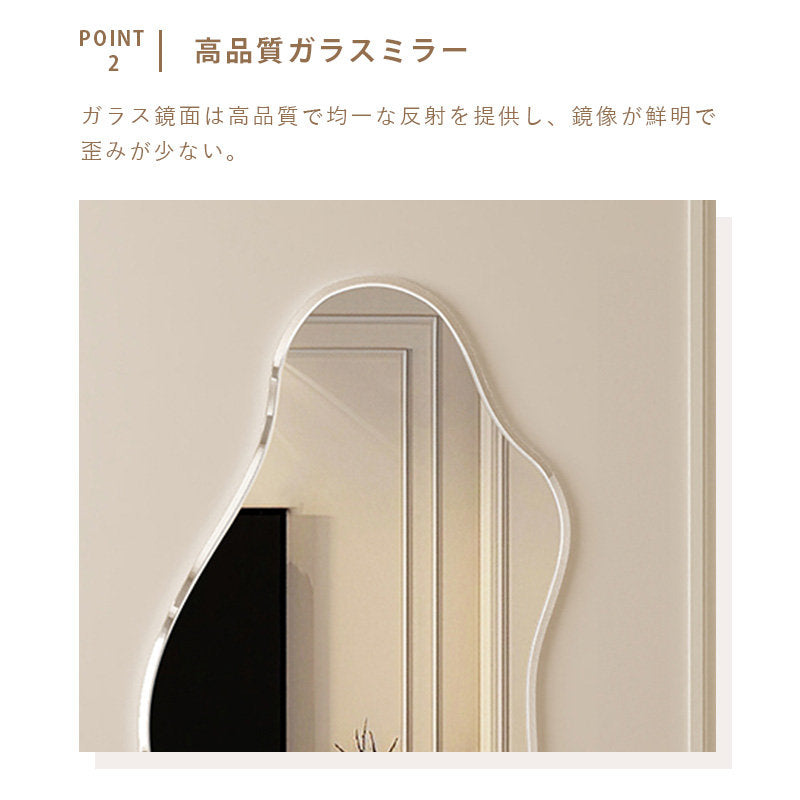 Casaconer | 完成品・韓国・インテリア・おしゃれ・洗面・韓国ミラー・ウェーブ・トイレ・壁掛け・鏡・変形ミラー・ミラー・賃貸・アパート・マンション・壁・ノンフレーム・玄関・寝室・かわいい・デザイン・デザインミラー・ディスプレイ