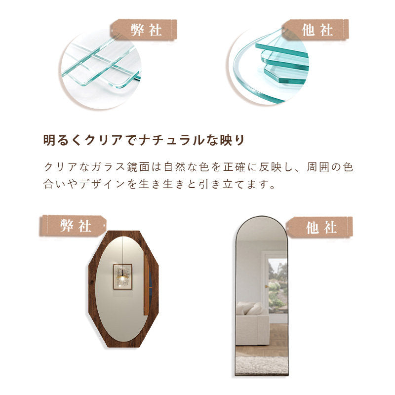 Casaconer | 完成品・八角形ミラー・壁掛け・玄関・風水・八角鏡・鏡・ウォールミラー・アンティーク・調・飛散防止・壁掛けミラー・アンティークミラー・八角形・ミラー・小さい・おしゃれ・丸・玄関ミラー・プレゼント・贈り物・卓上・玄関鏡・洗面所・寝室