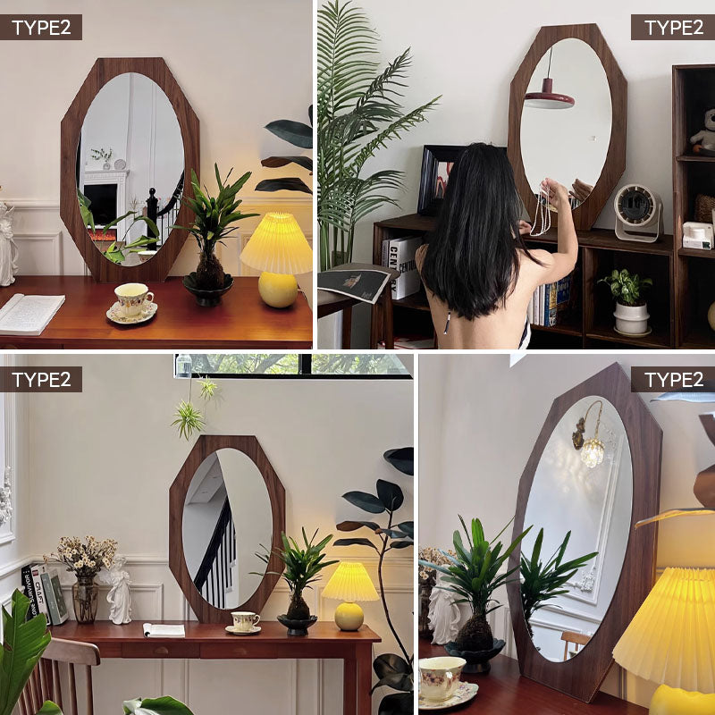 Casaconer | 完成品・八角形ミラー・壁掛け・玄関・風水・八角鏡・鏡・ウォールミラー・アンティーク・調・飛散防止・壁掛けミラー・アンティークミラー・八角形・ミラー・小さい・おしゃれ・丸・玄関ミラー・プレゼント・贈り物・卓上・玄関鏡・洗面所・寝室