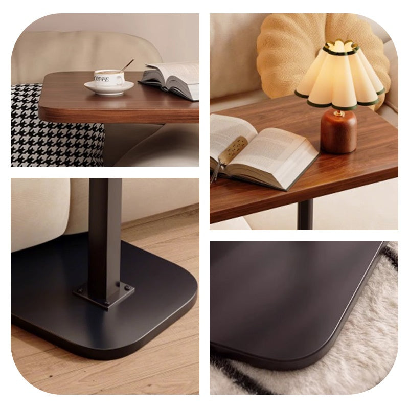 Casaconer | テーブル・ローテーブル・サイドテーブル・センターテーブル・昇降テーブル・多機能テーブル・幅40cm・高さ45~79cm・ウォルナットカラー/ナチュラル/ホワイト・多機能デザイン・無垢材・スチール脚・在宅ワーク・コンパクト家具・一人暮らし