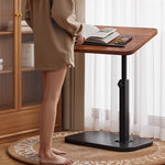 Casaconer | テーブル・ローテーブル・サイドテーブル・センターテーブル・昇降テーブル・多機能テーブル・幅40cm・高さ45~79cm・ウォルナットカラー/ナチュラル/ホワイト・多機能デザイン・無垢材・スチール脚・在宅ワーク・コンパクト家具・一人暮らし