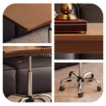 Casaconer | テーブル・ローテーブル・サイドテーブル・センターテーブル・昇降テーブル・多機能テーブル・幅66cm・高さ70~91.5cm・ウォルナットカラー・多機能デザイン・無垢材・スチール脚・収納ワゴン・在宅ワーク・コンパクト家具・一人暮らし