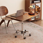 Casaconer | テーブル・ローテーブル・サイドテーブル・センターテーブル・昇降テーブル・多機能テーブル・幅66cm・高さ70~91.5cm・ウォルナットカラー・多機能デザイン・無垢材・スチール脚・収納ワゴン・在宅ワーク・コンパクト家具・一人暮らし