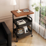 ベッドテーブル サイドテーブル キャスター付き パソコンデス カフェテーブル ソファサイド キャスター 移動式テーブル 在宅勤務 省スペース 収納 A4サイズ ワゴン デスク下 キッチンワゴン スリム キッチン収納 ファイルラック サイドラック