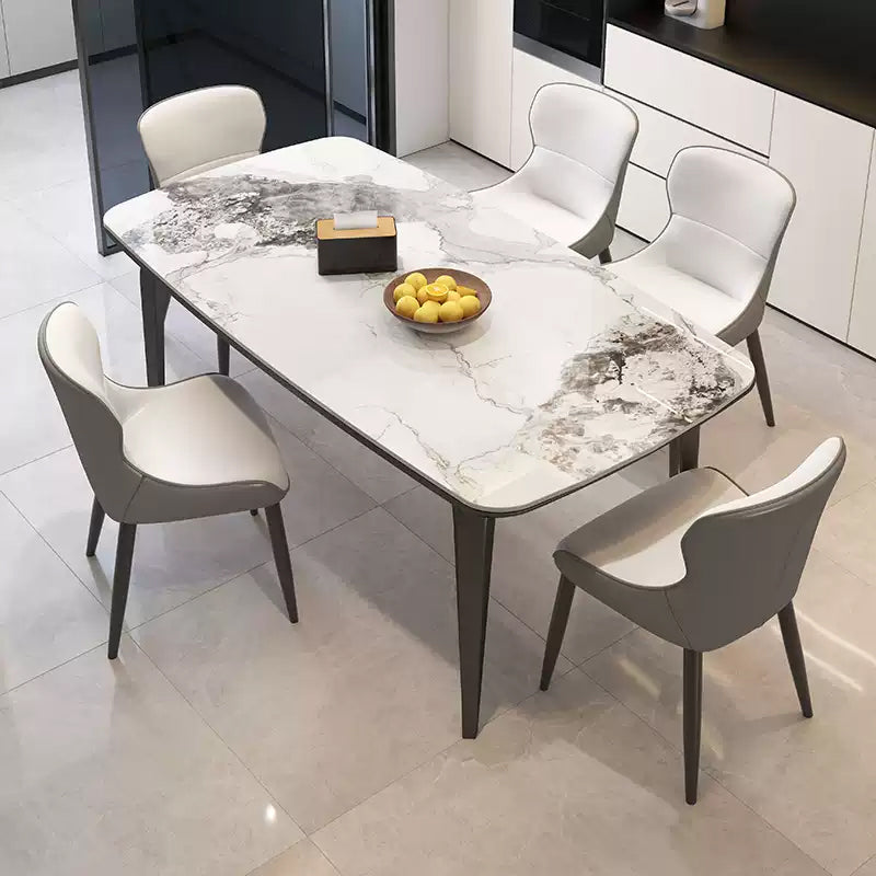 Casaconer | セラミックダイニングテーブル・伸長式・丸食卓・スチール脚・2人/4人/6人掛け・高さ75cm