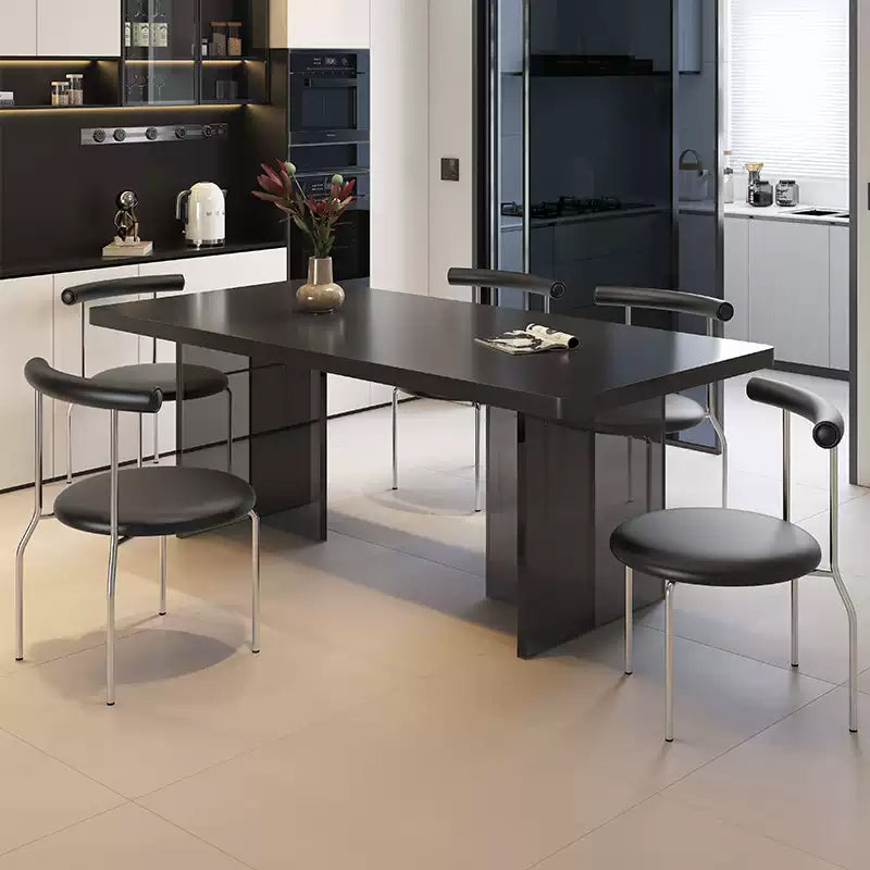 Casaconer | セラミックダイニングテーブル・アクリル脚・黒食卓・おしゃれ・2人/4人/6人/8人掛け・高さ75cm