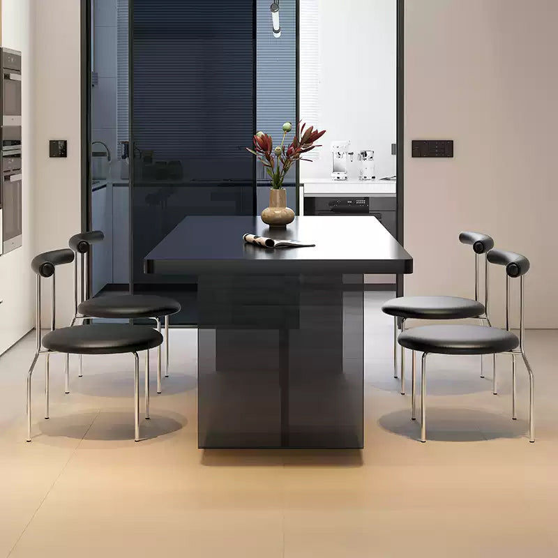 Casaconer | セラミックダイニングテーブル・アクリル脚・黒食卓・おしゃれ・2人/4人/6人/8人掛け・高さ75cm