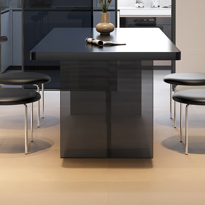 Casaconer | セラミックダイニングテーブル・アクリル脚・黒食卓・おしゃれ・2人/4人/6人/8人掛け・高さ75cm