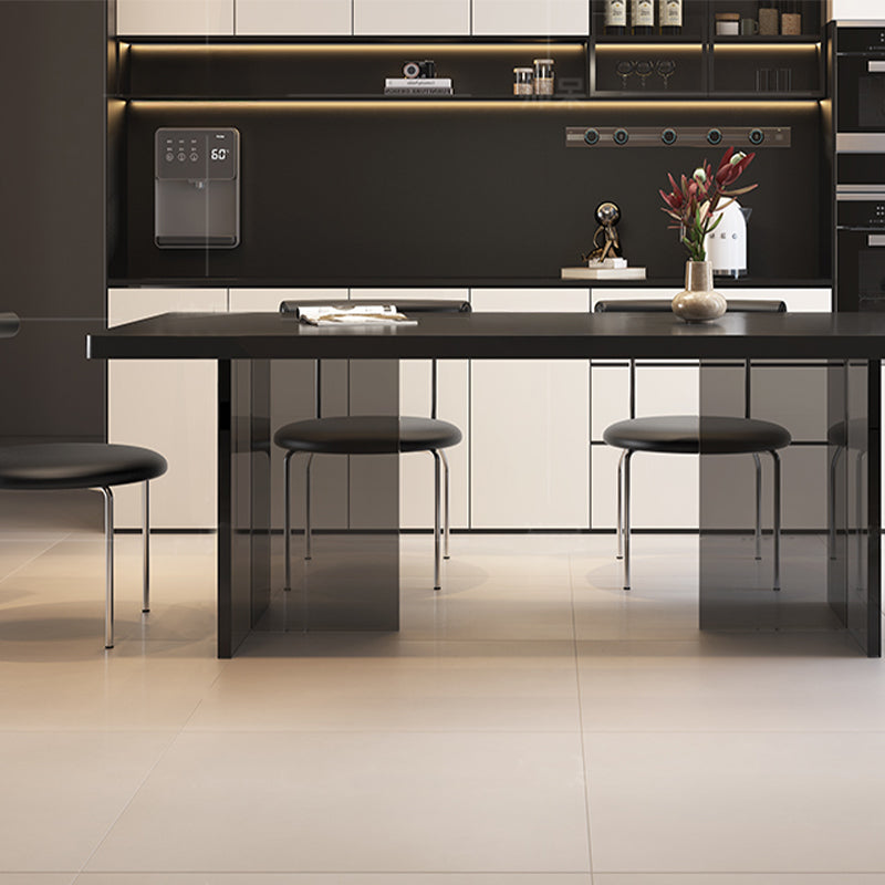 Casaconer | セラミックダイニングテーブル・アクリル脚・黒食卓・おしゃれ・2人/4人/6人/8人掛け・高さ75cm