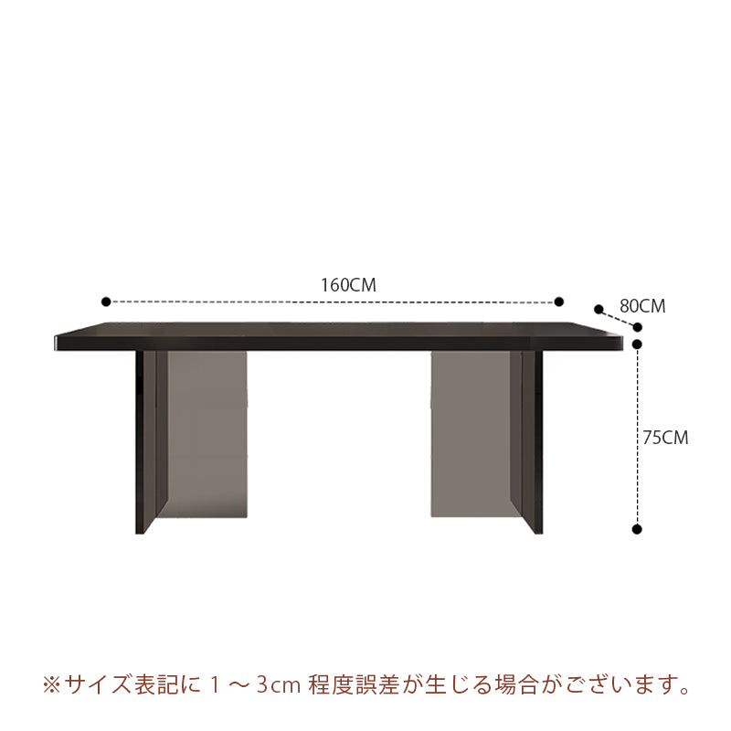 Casaconer | セラミックダイニングテーブル・アクリル脚・黒食卓・おしゃれ・2人/4人/6人/8人掛け・高さ75cm