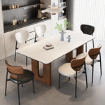 Casaconer | ダイニングテーブル・無垢材脚・白/黒/グレー天板・2人/4人/6人/8人掛け・高さ75cm