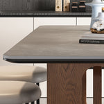 Casaconer | ダイニングテーブル・無垢材脚・白/黒/グレー天板・2人/4人/6人/8人掛け・高さ75cm