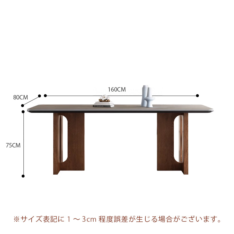 Casaconer | ダイニングテーブル・無垢材脚・白/黒/グレー天板・2人/4人/6人/8人掛け・高さ75cm