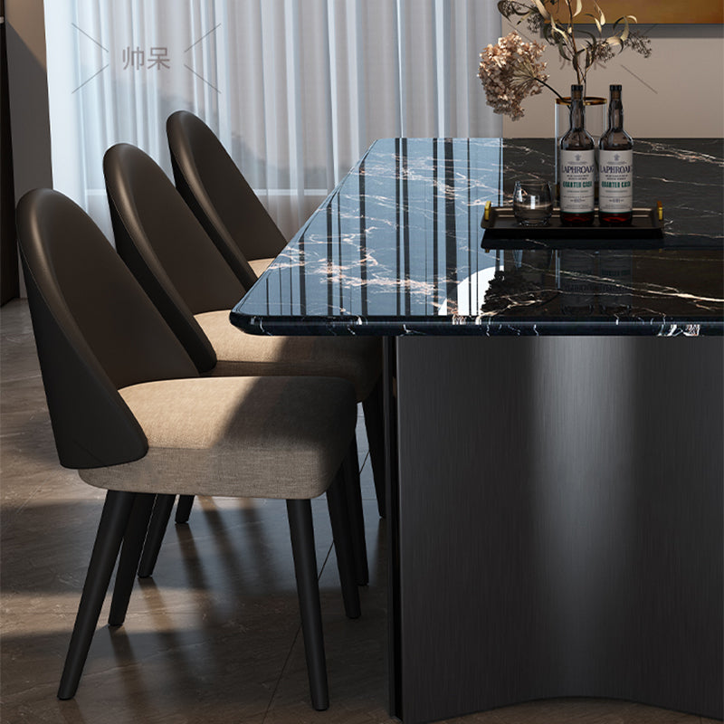 Casaconer | セラミックダイニングテーブル・丸角食卓・大理石調・2人/4人/6人/8人掛け・高さ75cm