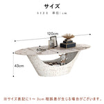 リビングテーブル セラミック調天板 幅120cm 楕円形 ローテーブル 収納付き スチール製ベース モダンデザイン 高級感 リビング向け 北欧風 ホワイト/ブラック おしゃれ シンプル