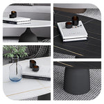 リビングテーブル セラミック調天板 幅120cm 楕円形 ローテーブル リビング向け シンプルモダン 北欧風 デザイン ソファ前テーブル ホワイト/ブラック 大理石風 おしゃれ