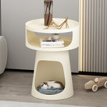 サイドテーブル 炭素鋼 幅40cm 猫スペース付き 2段収納 ソファ横テーブル ベッドサイド デザイン モダンインテリア ベージュ/ブラック 猫用ベッド兼用 サイドキャビネット おしゃれ シンプル 高級感