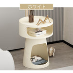サイドテーブル 炭素鋼 幅40cm 猫スペース付き 2段収納 ソファ横テーブル ベッドサイド デザイン モダンインテリア ベージュ/ブラック 猫用ベッド兼用 サイドキャビネット おしゃれ シンプル 高級感