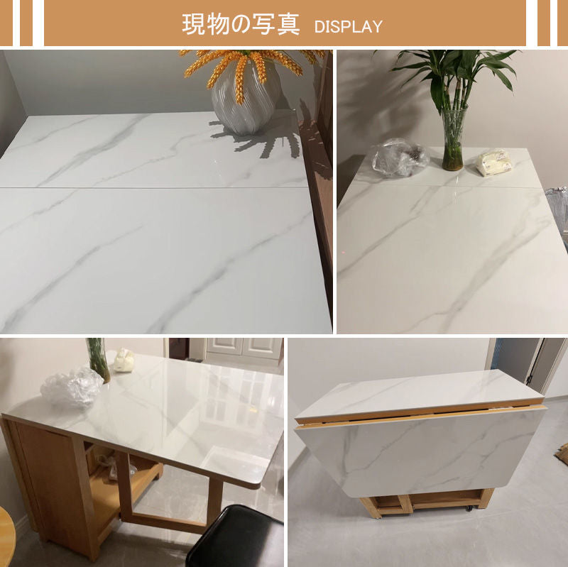 Casaconer | ダイニングテーブル・セラミック・天然木・折りたたみ・折りたたみ式・モダン・140cm・4人・6人掛け