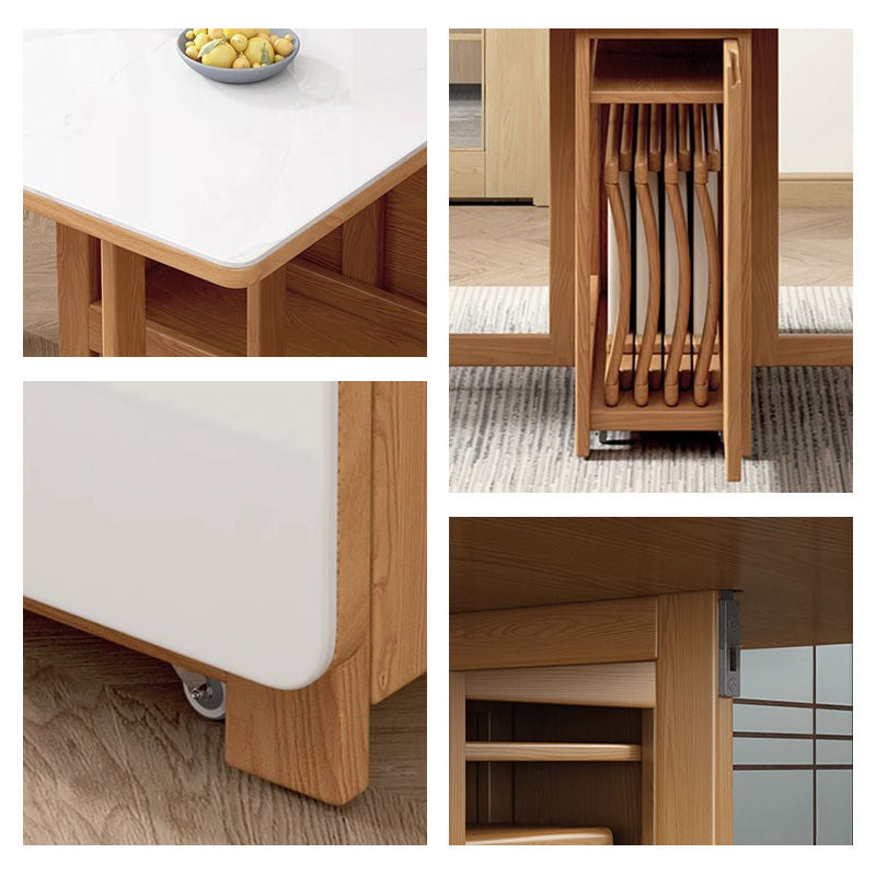 Casaconer | ダイニングテーブル・セラミック・天然木・折りたたみ・折りたたみ式・モダン・140cm・4人・6人掛け