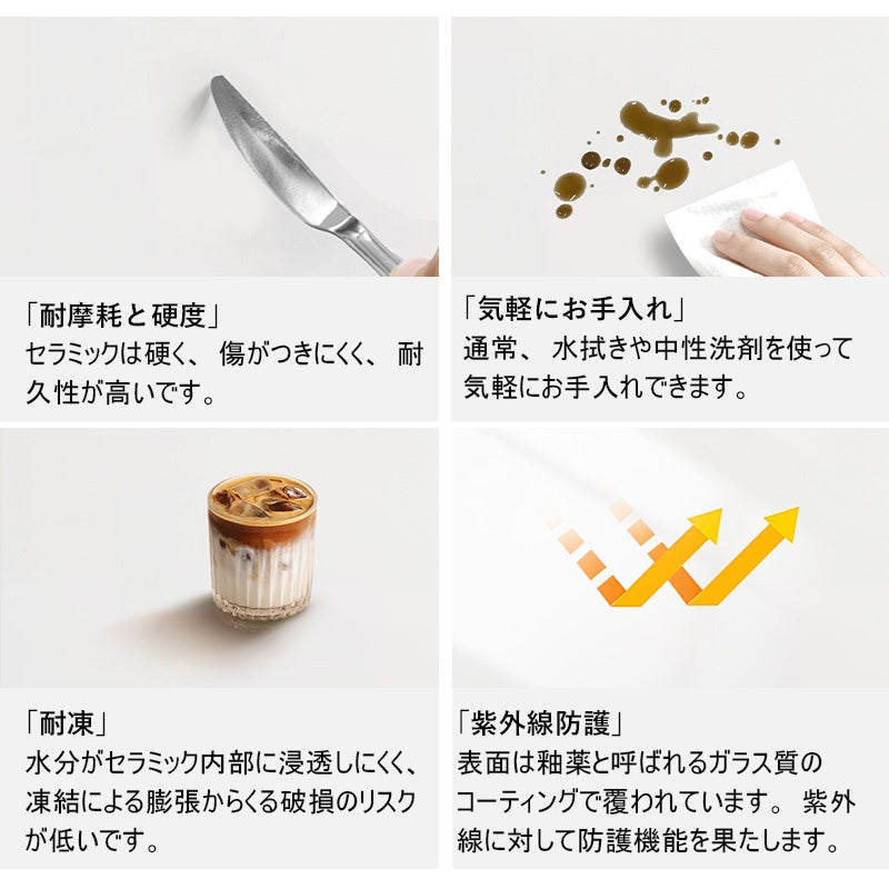 ダイニングテーブル 丸 80cm 100cm 120cm セラミックテーブル セラミック天板 円 食事テーブル テーブル リビングテーブル2人用 4人用 テーブル単品 セラミック 耐高温 お手入れ簡単 耐摩耗 おしゃれ ホワイト 北欧 木製