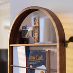 Casaconer | 姿見ミラー付きマガジンラック・全身鏡付き収納・キャスター付き・スタンドミラー・書類収納付き・移動式ワゴン・回転式ミラー・木製・ウォールナット/ナチュラル/ブラック・おしゃれ・一人暮らし・北欧風