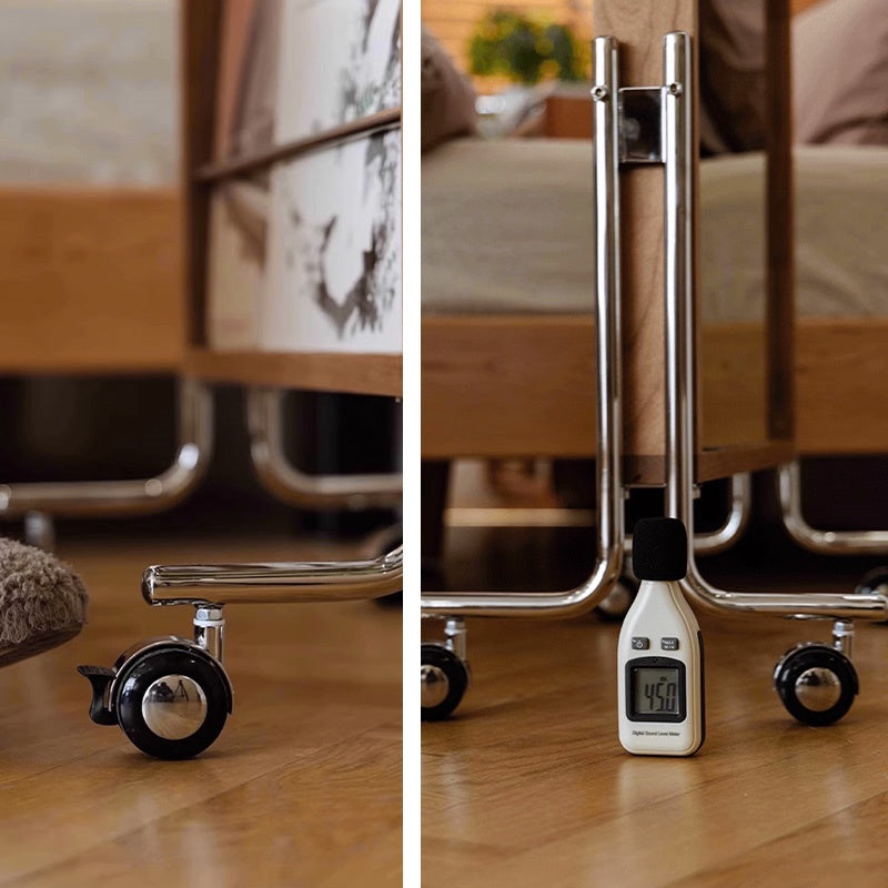 Casaconer | 姿見ミラー付きマガジンラック・全身鏡付き収納・キャスター付き・スタンドミラー・書類収納付き・移動式ワゴン・回転式ミラー・木製・ウォールナット/ナチュラル/ブラック・おしゃれ・一人暮らし・北欧風