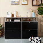 収納棚・キャビネット・大容量・おしゃれ・扉付き・食器収納・サイドボード・リビングボード・リビング・棚・収納・サイドチェスト・ブラック自由に組み合わせ・脚付き・木目調・おしゃれ・韓国・北欧